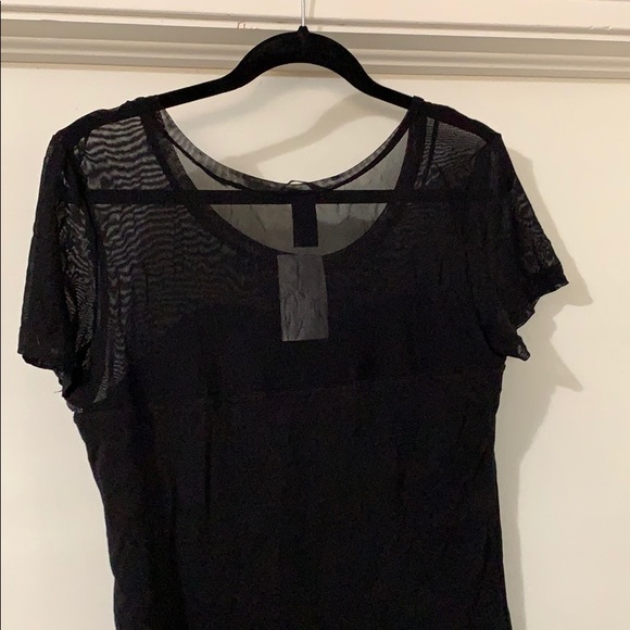 NWT Black Top with Sheer Upper - Picture 3 of 3